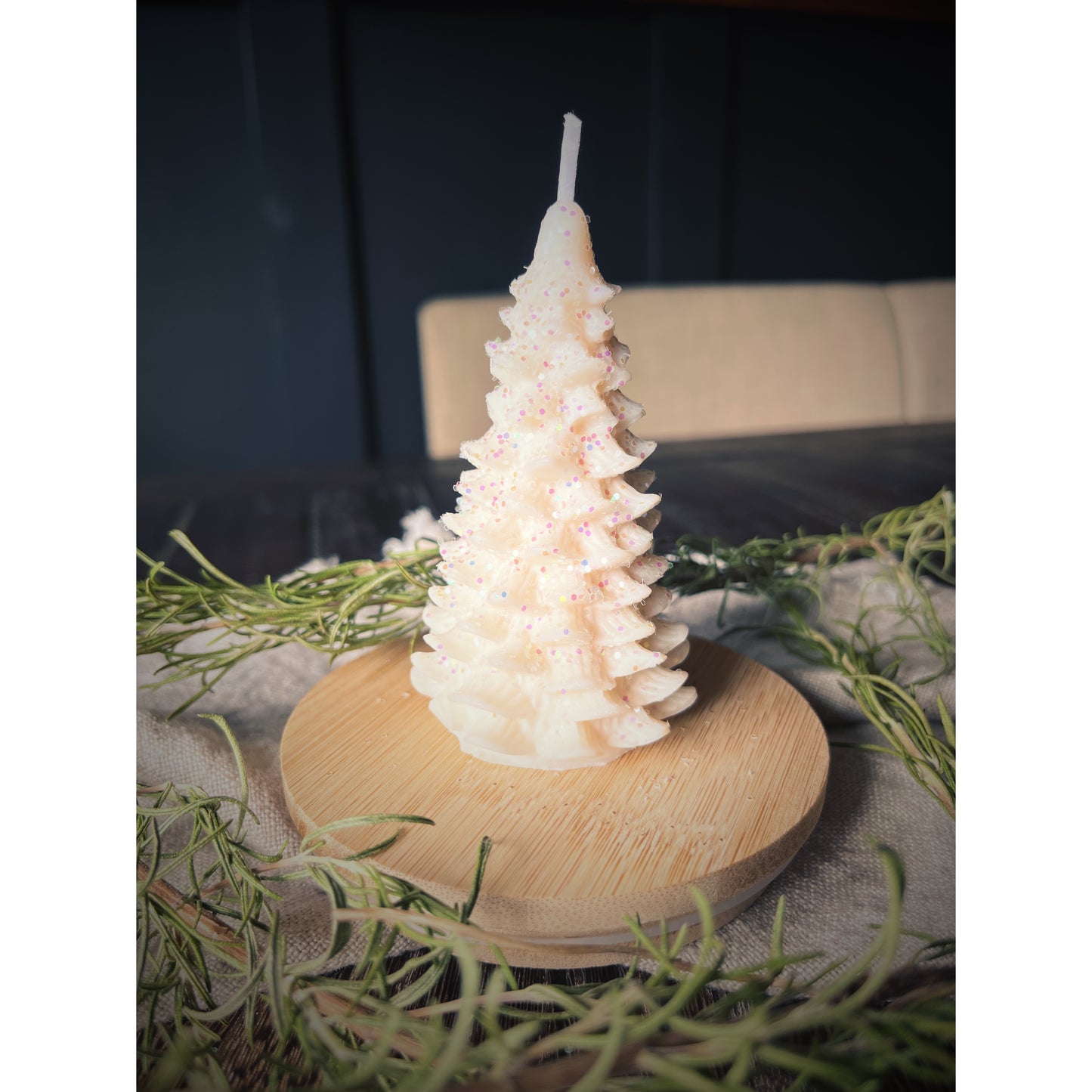 White Christmas Tree Candle