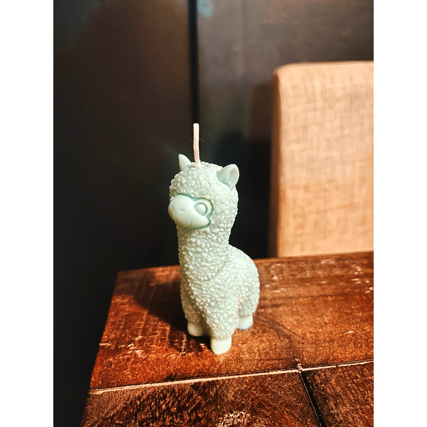 Mini Llama Candle (light blue)