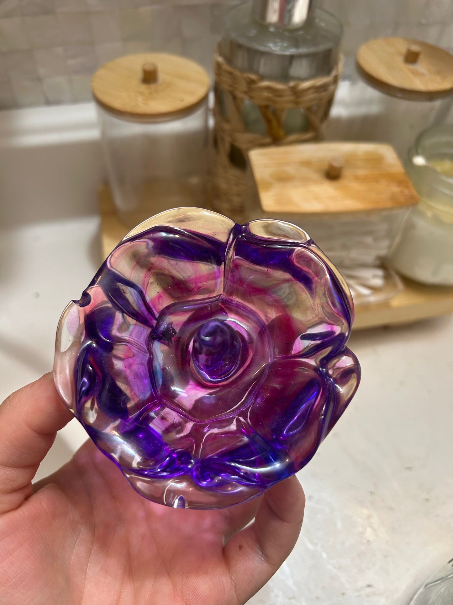Handmade Resin Petal Ring & Jewelry Bowl