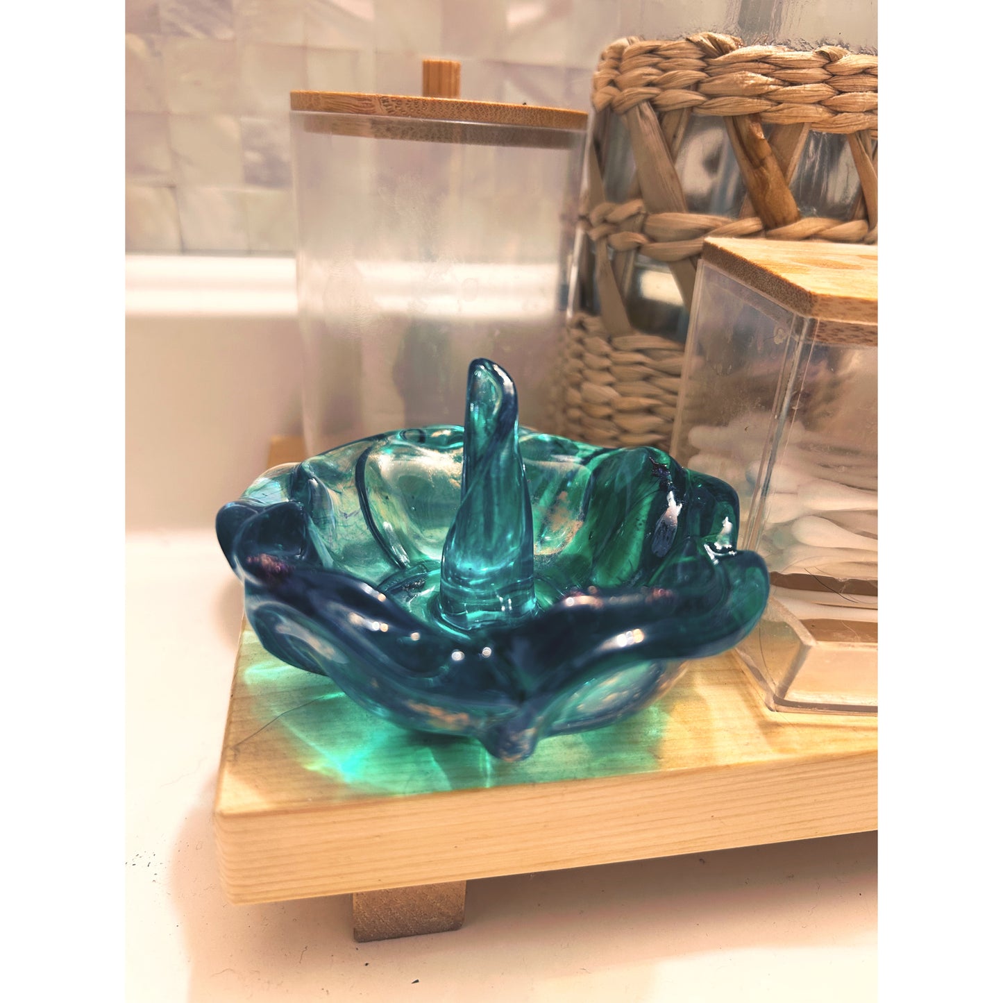Handmade Resin Petal Ring & Jewelry Bowl