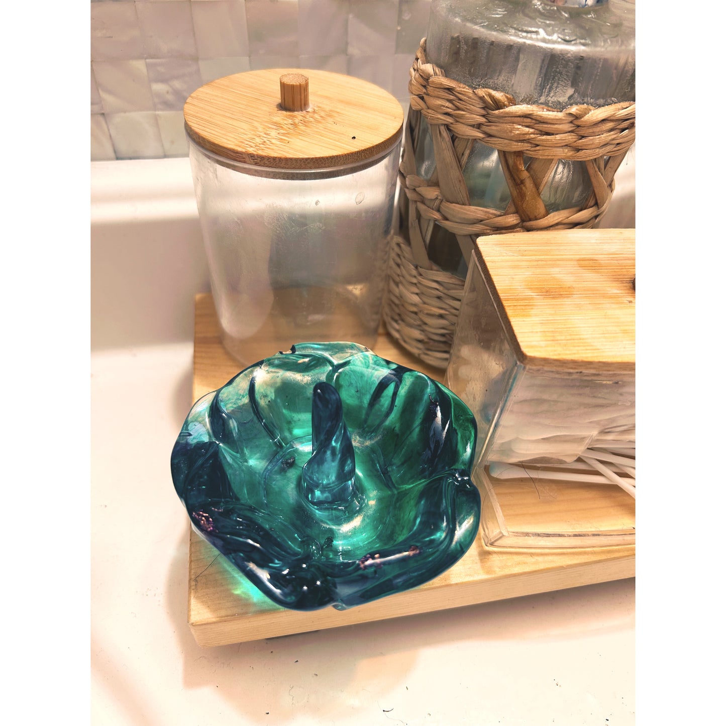 Handmade Resin Petal Ring & Jewelry Bowl