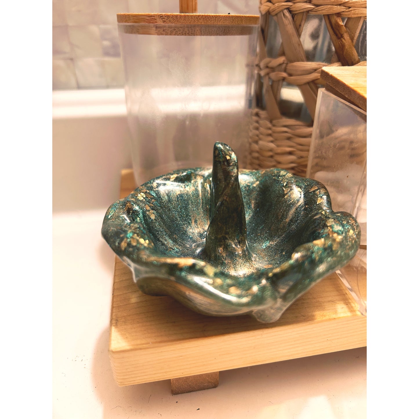 Handmade Resin Petal Ring & Jewelry Bowl