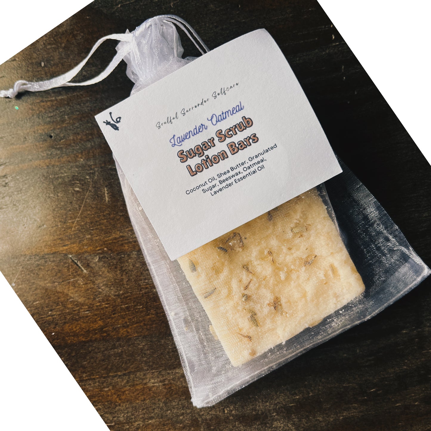 Lavender Oatmeal, Sugar Scrub Lotion Bars (4-pack)